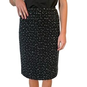 J.Crew 365 Women's Size 6 No 2 Pencil Navy Spotted Tweed Textured Skirt